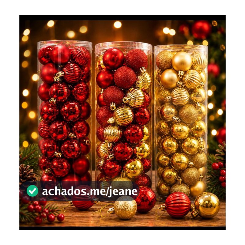 Kit 45 Bolas de Natal Bolinhas Decoração Árvore Enfeites Natalina Pendentes Premium