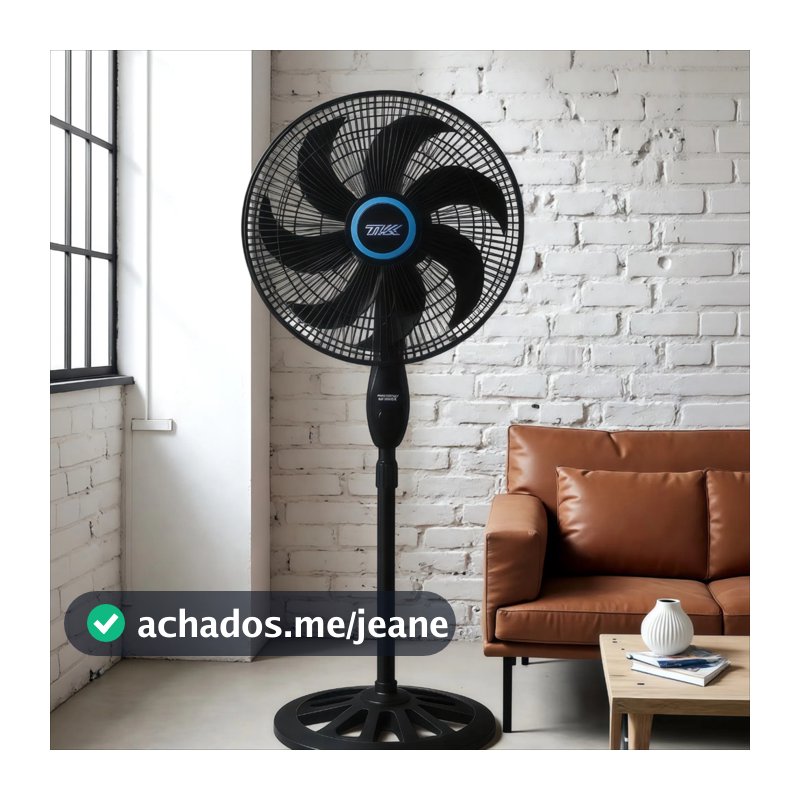 Ventilador De Coluna Preto 110V/220V Turbo 6 Pás Ventilador De Pé Ajuste De Altura