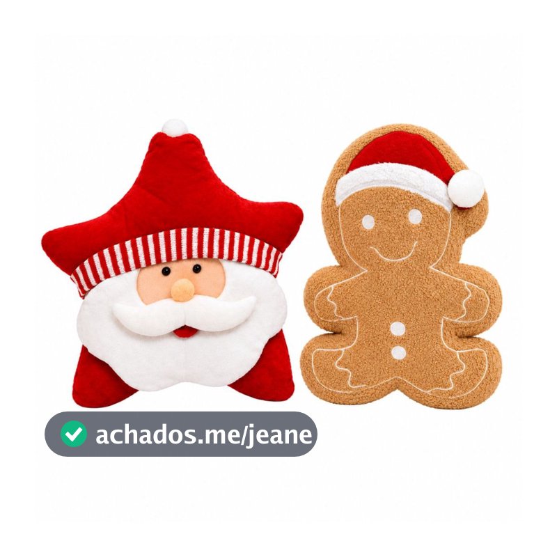 Almofada Natal Papai Noel Biscoito Decoração Presente Natalino