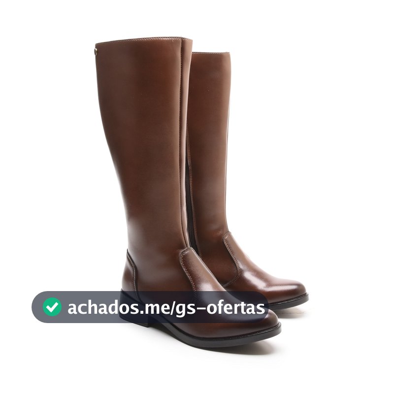 Bota Feminina Montaria Versales Bico Fino Cano Alto Confortável Salto Baixo Bloco Café Preto