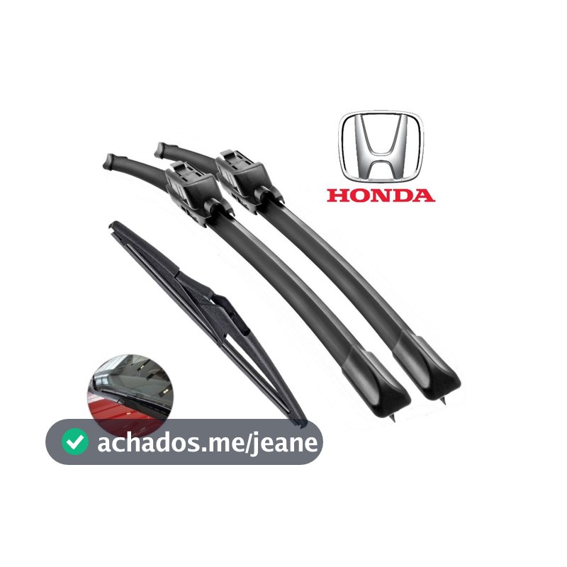 Jogo Palhetas Limpador de Parabrisa Silicone Chuva Honda Civic Fit City Accord Hr-v Wr-v