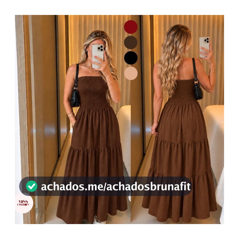 Vestido Longo Tomara que Caia com Lastex Liso em Linho Duna Feminino Verão