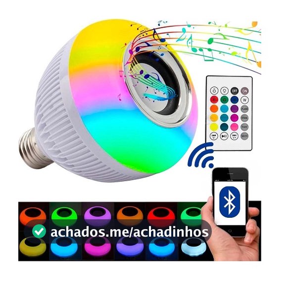 Lâmpada Bluetooth Led Caixa De Som com controle Remoto 12W