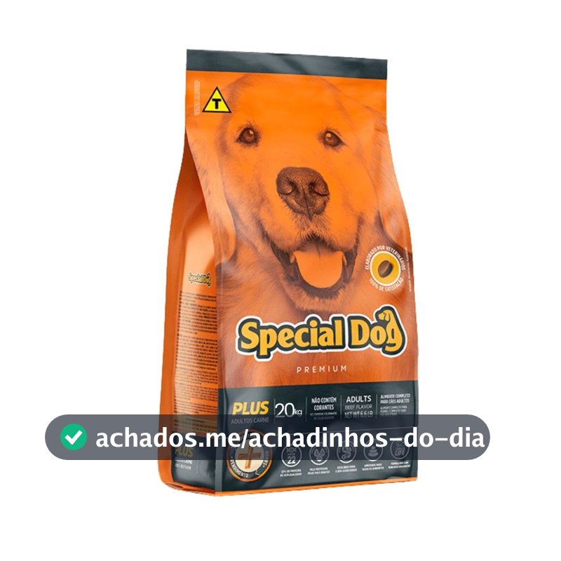 Ração Special Dog Plus 20Kg Para Cães Adultos Sabor Carne