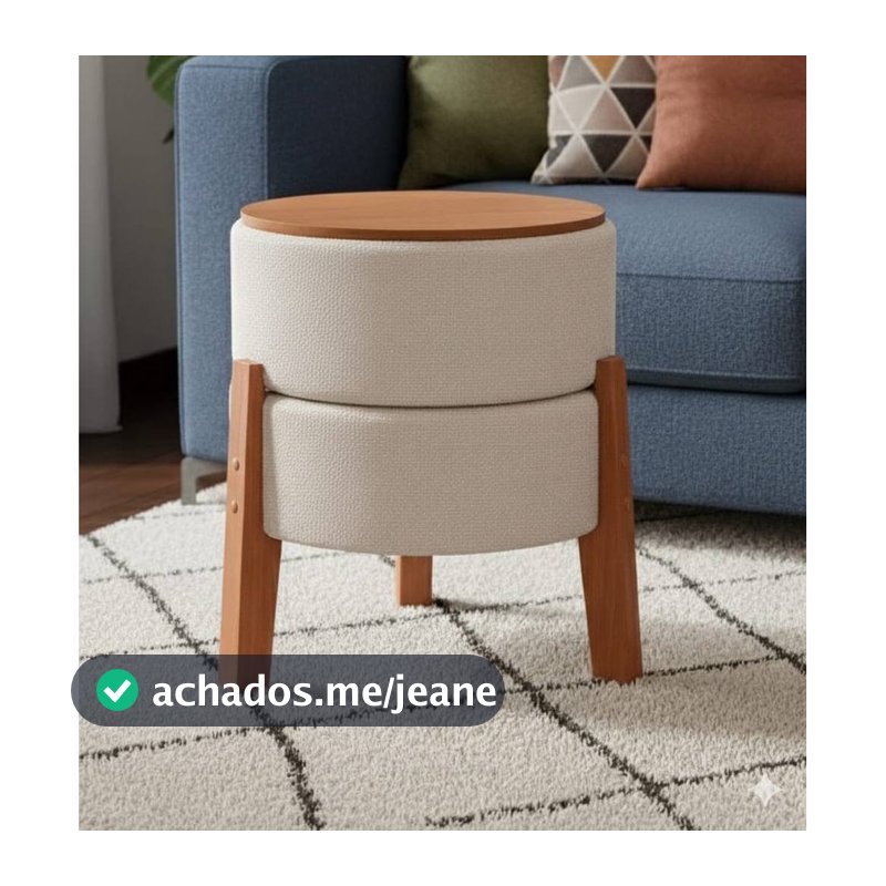 QUEIMA ESTOQUE Puff Mesinha Decorativa cores Boucle Luxo Pês Madeira Maçica Buclé Design