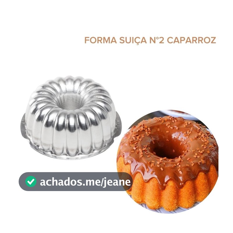 Forma para Bolo Pudim brownie Suiça Decorada N° 2 22x9 cm Caparroz Aluminio