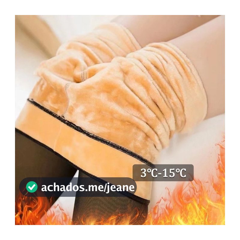 220G Meia-Calça Térmica Forrada Peluciada Translúcida