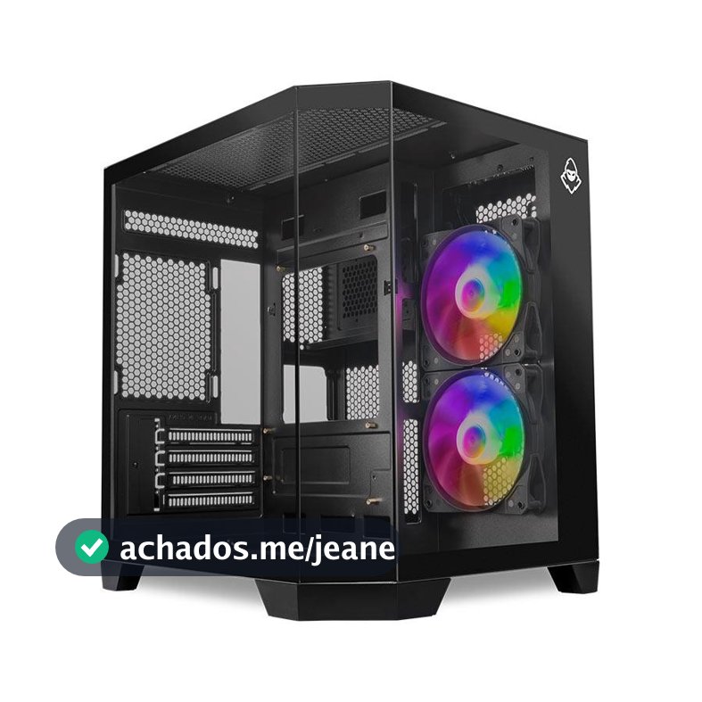 Gabinete Gamer Mancer CV700B, Mini-Tower, Lateral de Vidro, Com 2 Fans, Preto, MCR-CV700B-BK-2F