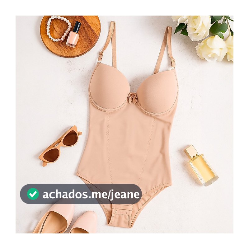 Body Redutor Com Bojo Cetinete Shapewear Compressão Barriga Alças Reguláveis
