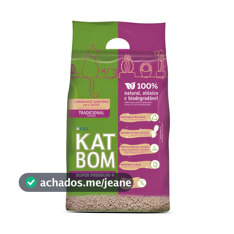 Areia Higiênica Katbom Para Gatos Granulado Tradicional 3kg