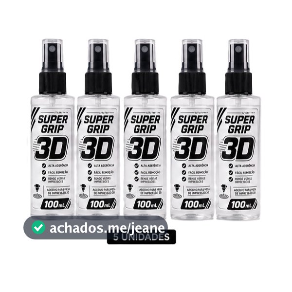 Cola para Impressora 3D - Alta Fixação - 5 UNIDADES - Spray 100ml Super Grip 3D - ABS - PETG -PLA