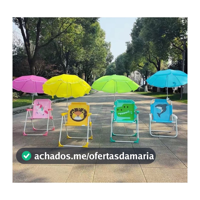 Cadeira Infantil De Praia Dobrável Com Guarda Sol Criança Praia Piscina Lazer