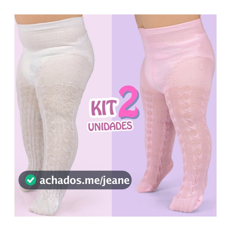Kit 02 Meia Calça Bebê Menina Meia De Festa Rendada Batizado