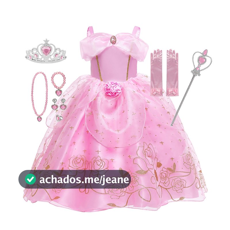 Crianças Cosplay Aurora Princesa Vestido Dos Desenhos Animados Bela Adormecida Traje Da Meninas De FestaDeAniversário