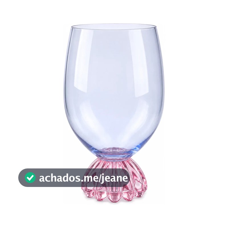 Copo Vidro Taça Marejo Azul E Rosa 520ml Luxo Tuut Unidade