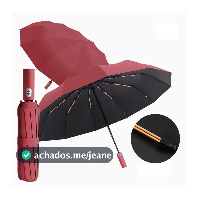 12 Hastes Guarda Chuva Automático Sombrinha Grande Proteção Solar UV Reforçado Dobrável colorido