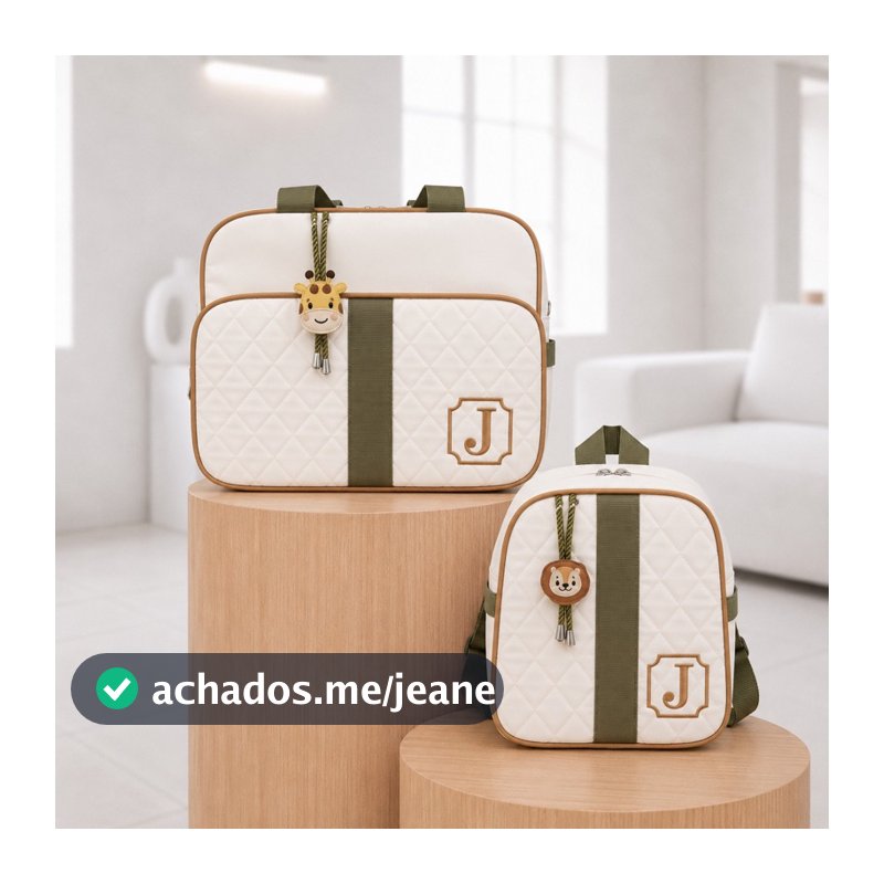 Kit Maternidade 2 Peças PERSONALIZADO | Térmico e Impermeável | Moderno Mamãe e Bebê