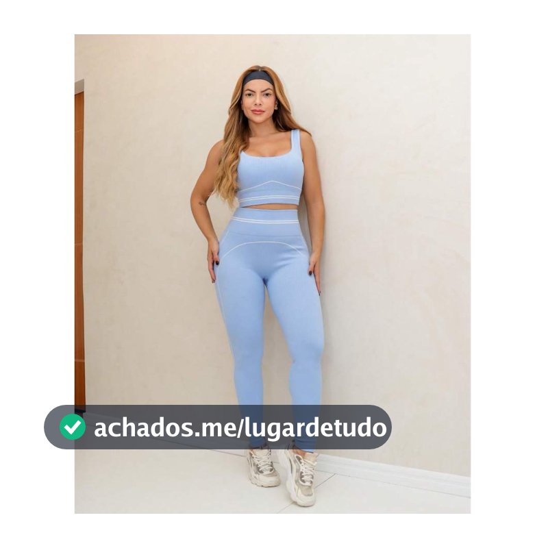 Conjunto Fitness Feminino Canelado Premium com Bojo Legging Cintura Alta Academia 3RD SD1862
