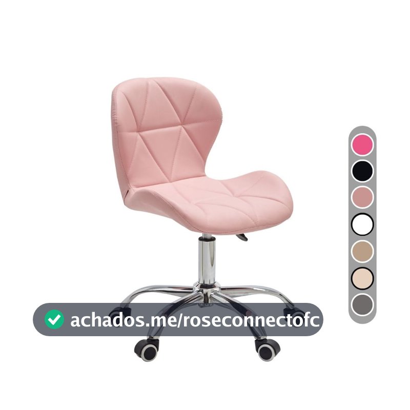 Cadeira Eiffel Slim Giratória com Estofado Penteadeira Base Cromada Evolux