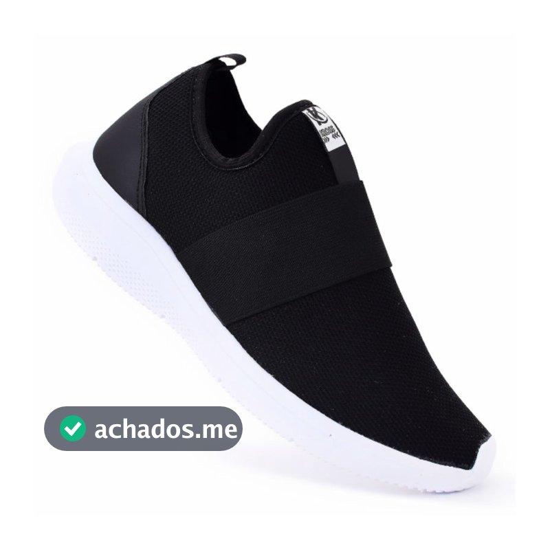 Tênis Meia Feminino Kross Preto Branco Slip-On Academia Esportivo Confortável Leve Caminhada Corrida