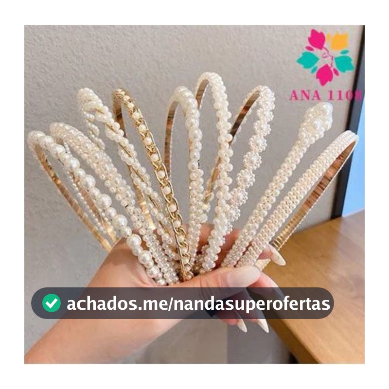 ANA 1108 KIT 5 PCS Tiara de Pérolas / Arquinho de Perolas - Acessórios femininos de cabelo