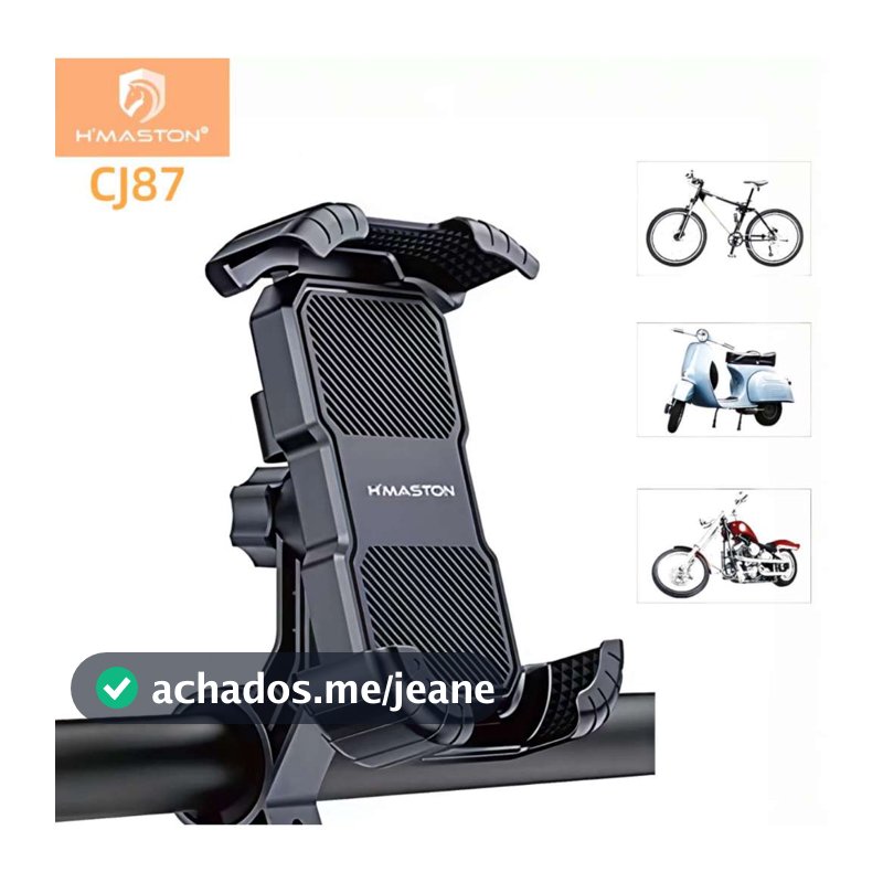 Suporte de Celular para Moto Bicicleta e Motocicleta Ajustável 360° Robusto e à Prova de Impacto