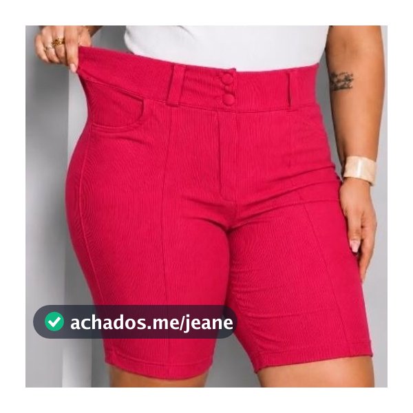 Bemuda Social Bengaline Cintura Alta Plus Size Feminino