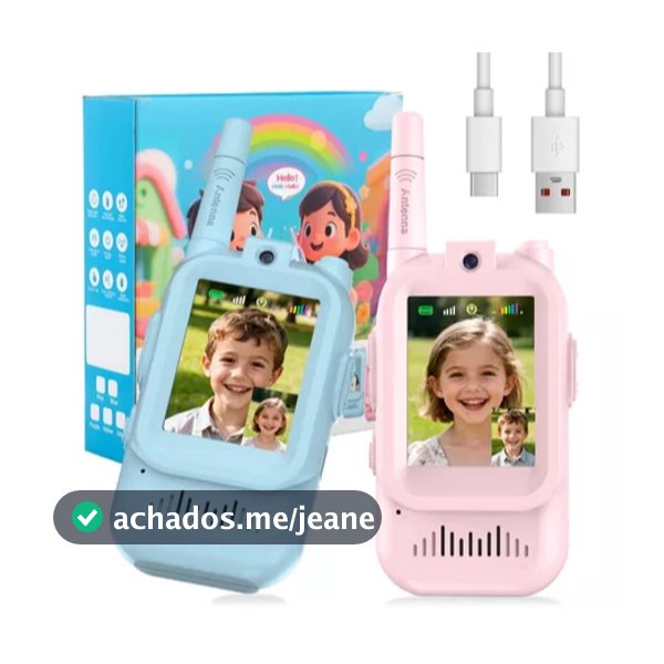 Walkie-Talkie De Vídeo Infantil Pacote Com 2 Conversor De Voz De Tela E Bate-Papo Em Tempo Real Presentes De Longo LUIZA