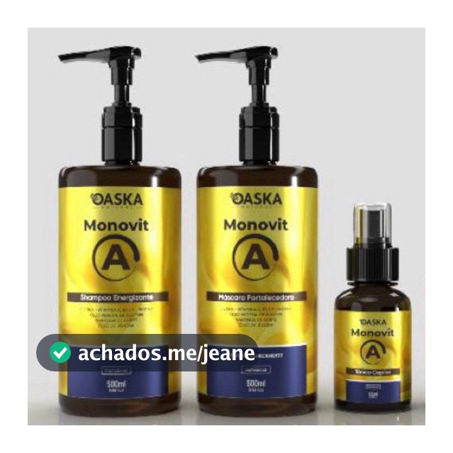 Kit Uso obrigatório Monovit para crescimento saudável dos cabelos - Shampoo, Máscara e tônico
