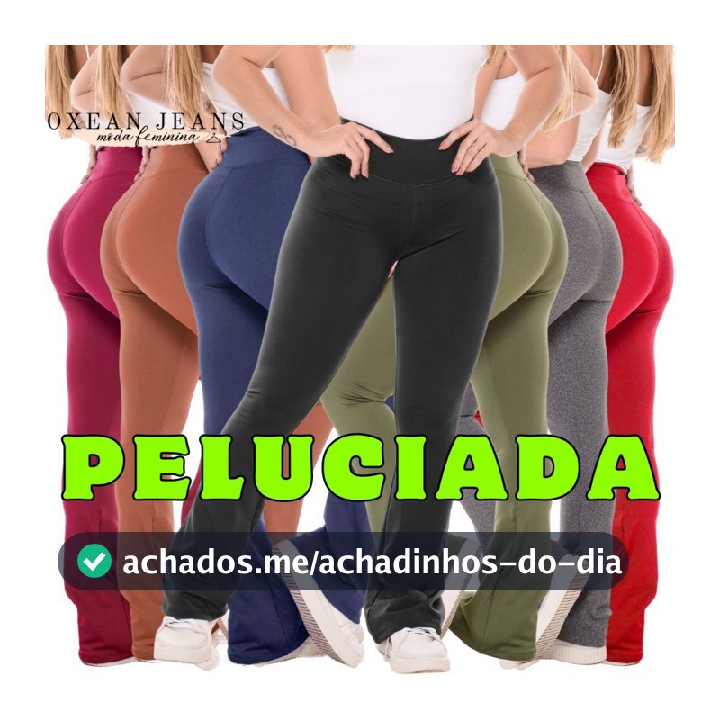 Calça Legging Flare Flanelada Leg Boca De Sino Bailarina Grossa Zero Transparência