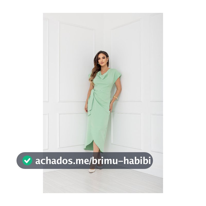 YAN FASHION Vestido Alfaiataria Midi Elegante com Decote Drapeado e Amarração Lateral Feminino