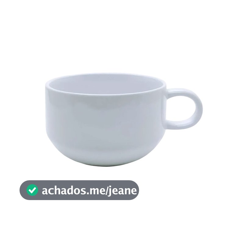 BOWL DE CERÂMICA C/ALÇA BRANCO 500ML 1un