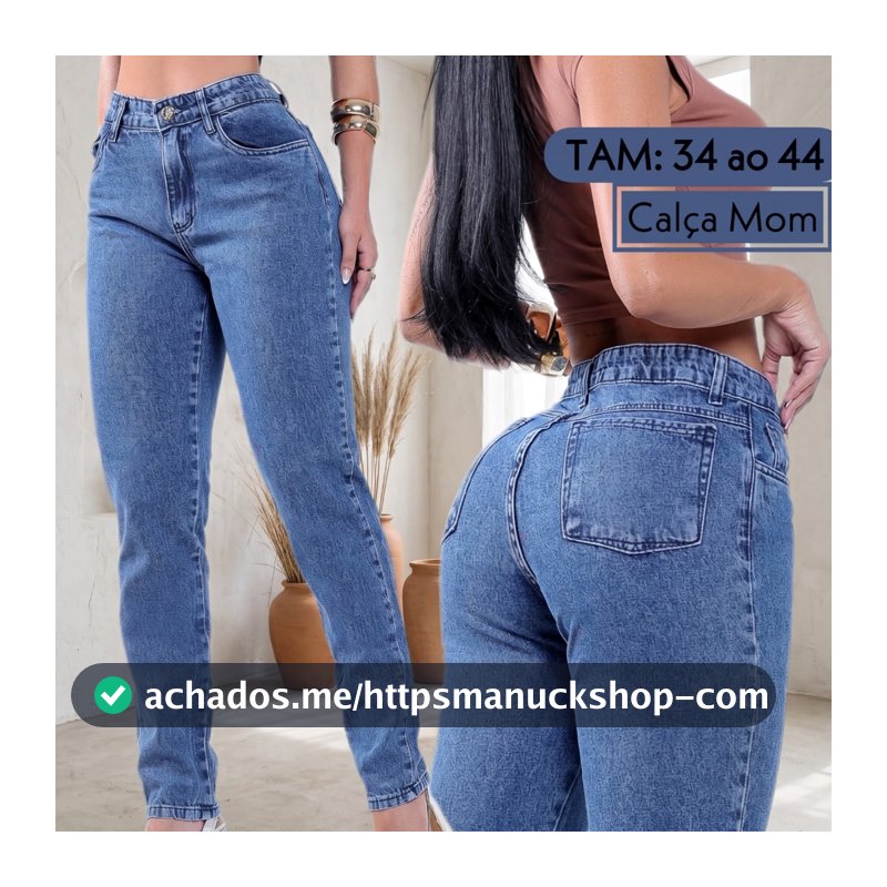 Calça Feminina Jeans Mom Algodão PREMIUM 34 ao 44