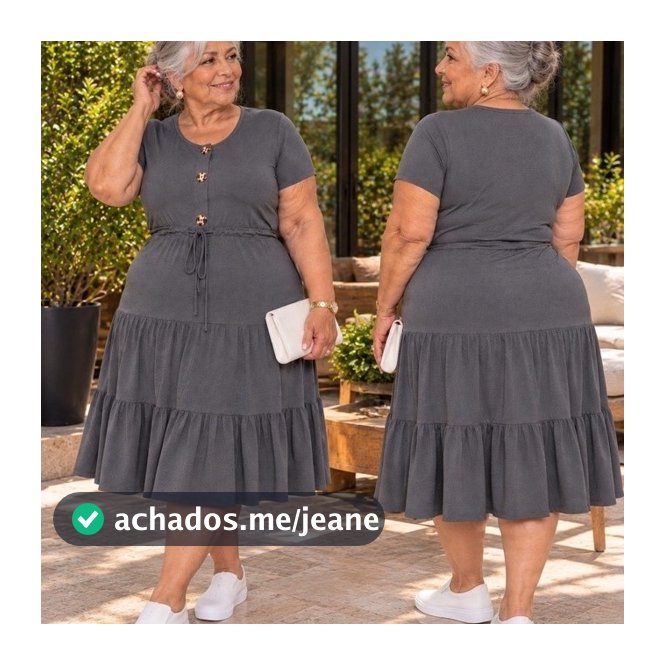VESTIDO FEMININO PLUS SIZE MODA EVANGÉLICA MIDI CONFORTÁVEL MANGA CURTA BOTÕES Babado CINTURA AJUSTÁVEL moda Modesta