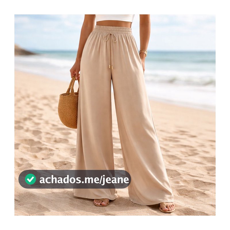 Calça Feminina Pantalona Duna Com Bolso