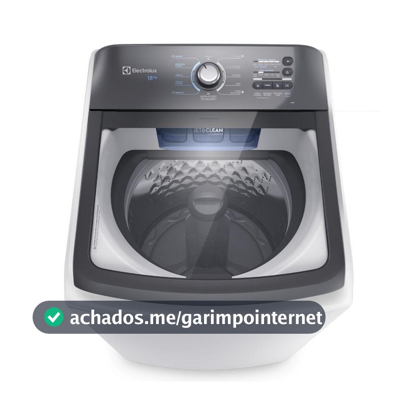 Máquina de Lavar Electrolux 18kg Branca Efficient Cesto inox e Jet&Clean (LEE18)