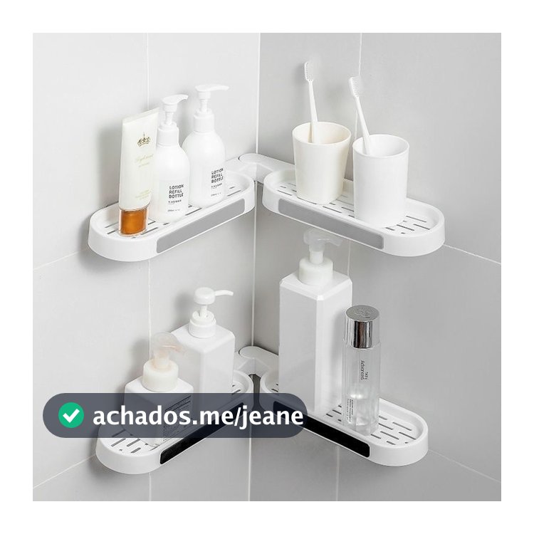 Suporte Organizador Multifuncional Giratório para Banheiro - Auto-Adesivo, Sem Perfurações, Prateleira Versátil
