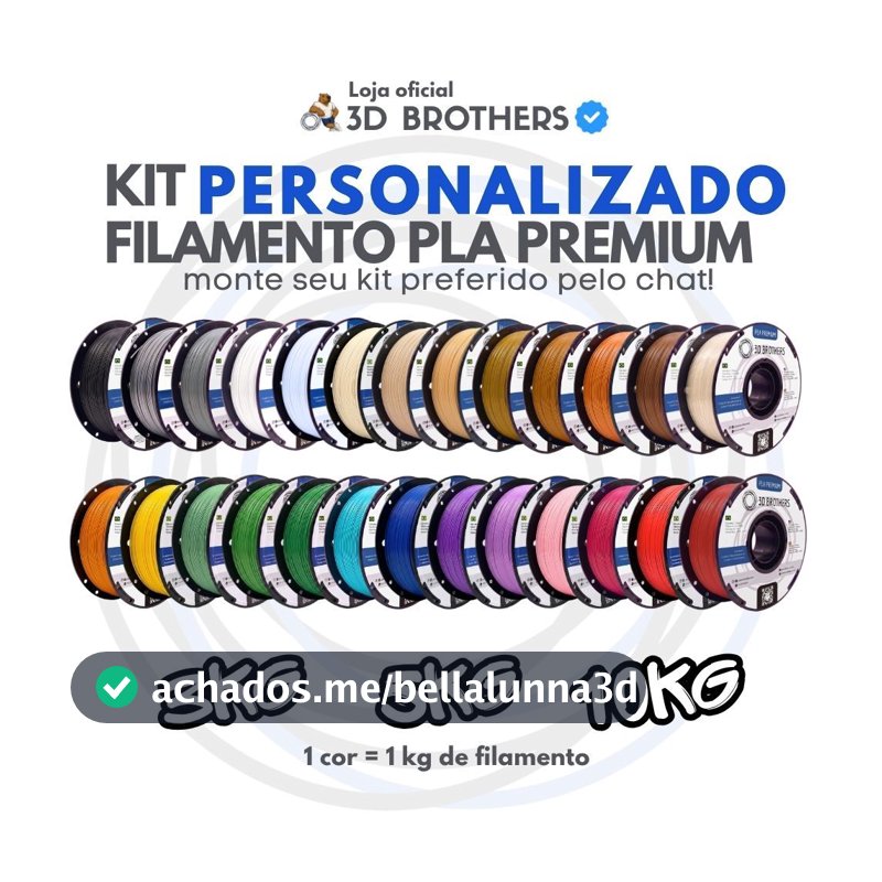 KIT FILAMENTO PLA PREMIUM 3D BROTHERS - PERSONALIZADO