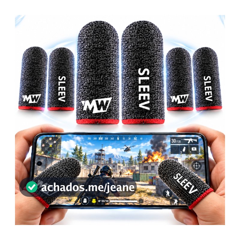 Luvinha de Dedo Gamer Megawolf Anti-Suor Alta Precisão Luva Celular Jogar Free Fire PUBG COD Mobile