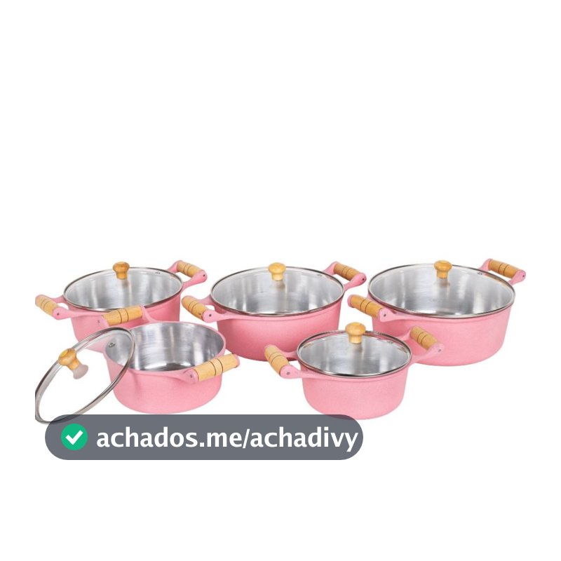Jogo Panelas Rosa Alumínio Batido Grosso Tampa De vidro unidade avulsa ou kit Cozinha Rosa