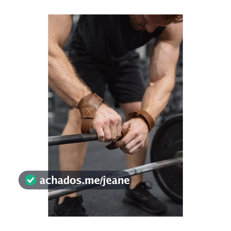 Strap de Couro Legitimo Reforçado Para Academia