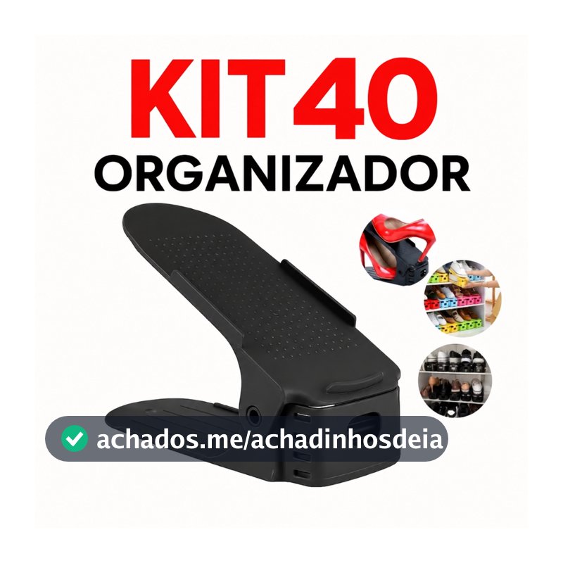 40 Organizadores De Sapato E Tênis - Preto Com Regulagem Envio Imediato!