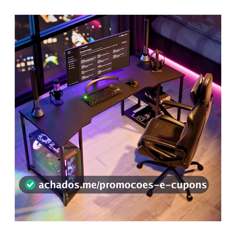 Escrivaninha Gamer APEX 160cm com Nicho para CPU Prateleiras Mesa  Computador Home Office Industrial