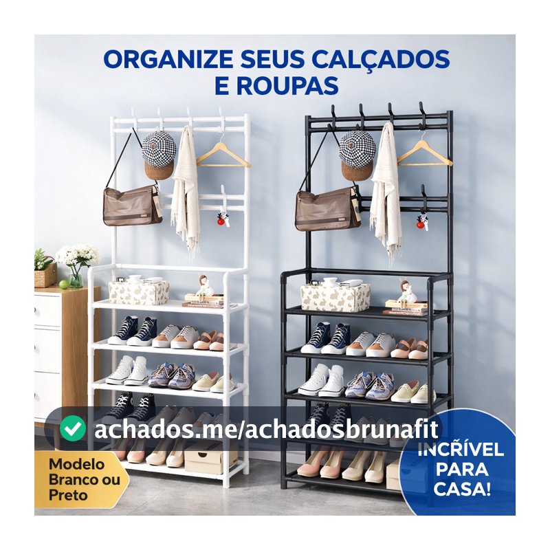 Arara 5 andar Sapateira Organizadora cabideiro suporte Multiuso Sapato Tenis Roupa Closet Quarto Armários