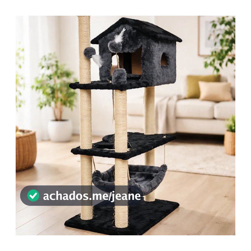Arranhador Casa Torre Gato Sisal Pelucia Brinquedo Bolinha