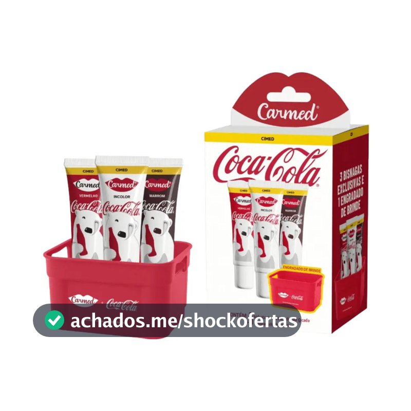 Kit Carmed Coca-Cola 3 Hidratantes Labiais 10g + Engradado