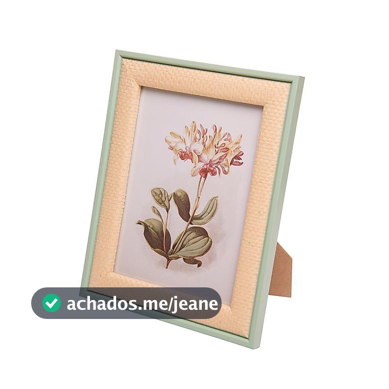 Porta-Retrato 15x20cm Trançado Rústico Verde em MDF Wolff para Fotos e Decoração