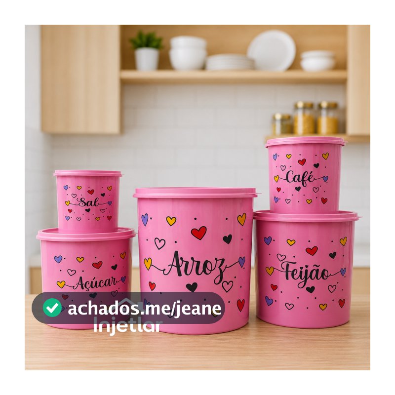 Kit de potes para cozinha com 9 peças porta mantimentos