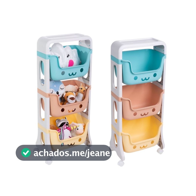 KIT 2 PRATELEIRAS ORGANIZADORAS CAIXA CESTO INFANTIL BRINQUEDOS QUARTO BEBÊ