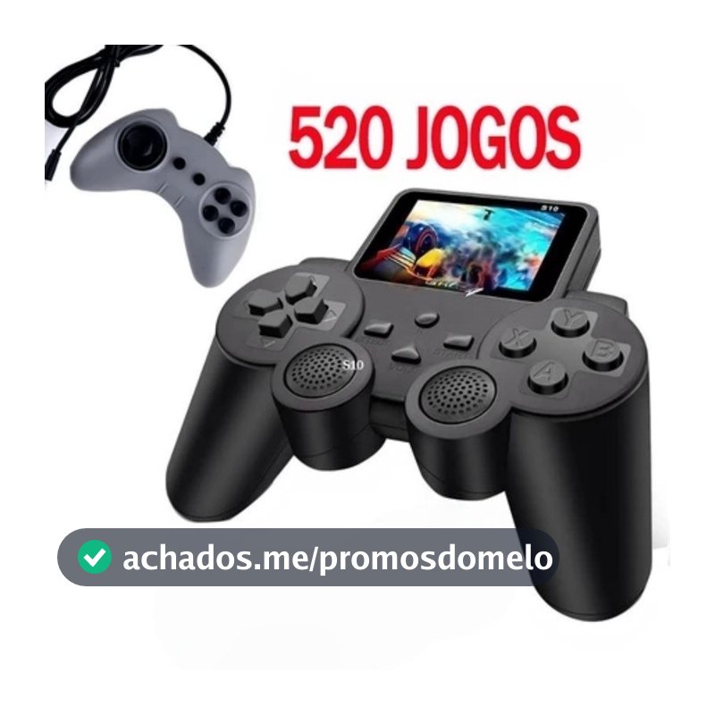 Controle de Vídeo Game Retro com Tela Led e 520 Jogos-S10
